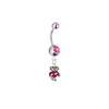 Wisconsin Badgers Mascot Silver pink Swarovski Belly Button Navel Ring - Customize Gem Colors