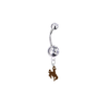 Wyoming Cowboys Silver Clear Swarovski Belly Button Navel Ring - Customize Gem Colors