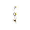 Wyoming Cowboys Silver Gold Swarovski Belly Button Navel Ring - Customize Gem Colors