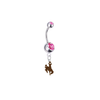Wyoming Cowboys Silver Pink Swarovski Belly Button Navel Ring - Customize Gem Colors