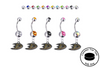 Anaheim Ducks Silver Swarovski Belly Button Navel Ring - Customize Gem Colors