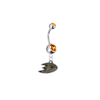 Anaheim Ducks Silver Orange Swarovski Belly Button Navel Ring - Customize Gem Colors