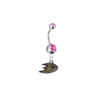 Anaheim Ducks Silver Pink Swarovski Belly Button Navel Ring - Customize Gem Colors