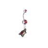 Arizona Coyotes Silver Red Swarovski Belly Button Navel Ring - Customize Gem Colors