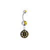 Boston Bruins Silver Gold Swarovski Belly Button Navel Ring - Customize Gem Colors