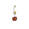Calgary Flames Silver Gold Swarovski Belly Button Navel Ring - Customize Gem Colors