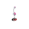 Carolina Hurricanes Silver Pink Swarovski Belly Button Navel Ring - Customize Gem Colors