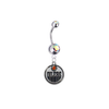 Edmonton Oilers Silver Auora Borealis Swarovski Belly Button Navel Ring - Customize Gem Colors