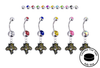 Florida Panthers Silver Swarovski Belly Button Navel Ring - Customize Gem Colors
