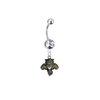 Florida Panthers Silver Clear Swarovski Belly Button Navel Ring - Customize Gem Colors