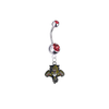 Florida Panthers Silver Red Swarovski Belly Button Navel Ring - Customize Gem Colors