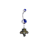 Florida Panthers Silver Blue Swarovski Belly Button Navel Ring - Customize Gem Colors