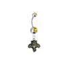 Florida Panthers Silver Gold Swarovski Belly Button Navel Ring - Customize Gem Colors
