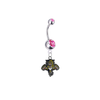 Florida Panthers Silver Pink Swarovski Belly Button Navel Ring - Customize Gem Colors