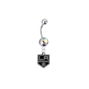 Los Angeles Kings Silver Auora Borealis Swarovski Belly Button Navel Ring - Customize Gem Colors