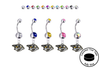 Nashville Predators Silver Swarovski Belly Button Navel Ring - Customize Gem Colors