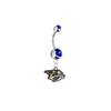 Nashville Predators Silver Blue Swarovski Belly Button Navel Ring - Customize Gem Colors