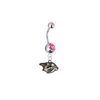 Nashville Predators Silver Pink Swarovski Belly Button Navel Ring - Customize Gem Colors