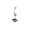 Nashville Predators Silver Auora Borealis Swarovski Belly Button Navel Ring - Customize Gem Colors