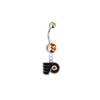 Philadelphia Flyers Silver Orange Swarovski Belly Button Navel Ring - Customize Gem Colors