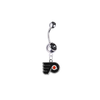 Philadelphia Flyers Silver Black Swarovski Belly Button Navel Ring - Customize Gem Colors