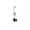 San Jose Sharks Silver Clear Swarovski Belly Button Navel Ring - Customize Gem Colors