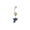 St Louis Blues Silver Gold Swarovski Belly Button Navel Ring - Customize Gem Colors