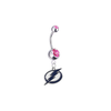 Tampa Bay Lightning Silver Pink Swarovski Belly Button Navel Ring - Customize Gem Colors