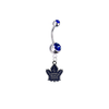 Toronto Maple Leafs Silver Blue Swarovski Belly Button Navel Ring - Customize Gem Colors