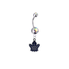 Toronto Maple Leafs Silver Auora Borealis Swarovski Belly Button Navel Ring - Customize Gem Colors