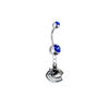 Vancouver Canucks Silver Blue Swarovski Belly Button Navel Ring - Customize Gem Colors