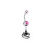 Vancouver Canucks Silver Pink Swarovski Belly Button Navel Ring - Customize Gem Colors