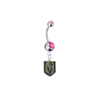 Vegas Golden Knights Silver Pink Swarovski Belly Button Navel Ring - Customize Gem Colors