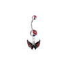 Washington Capitals Silver Red Swarovski Belly Button Navel Ring - Customize Gem Colors