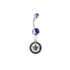 Winniepeg Jets Silver Blue Swarovski Belly Button Navel Ring - Customize Gem Colors