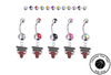 Chicago Bulls Silver Swarovski Belly Button Navel Ring - Customize Gem Colors