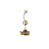 Cleveland Cavaliers Silver Gold Swarovski Belly Button Navel Ring - Customize Gem Colors