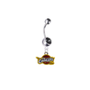 Cleveland Cavaliers Silver Black Swarovski Belly Button Navel Ring - Customize Gem Colors