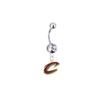 Cleveland Cavaliers Style 2 Silver Clear Swarovski Belly Button Navel Ring - Customize Gem Colors