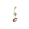 Cleveland Cavaliers Style 2 Silver Gold Swarovski Belly Button Navel Ring - Customize Gem Colors