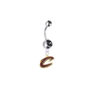 Cleveland Cavaliers Style 2 Silver Black Swarovski Belly Button Navel Ring - Customize Gem Colors
