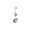 Cleveland Cavaliers Style 2 Silver Pink Swarovski Belly Button Navel Ring - Customize Gem Colors
