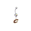 Cleveland Cavaliers Style 2 Silver Auora Borealis Swarovski Belly Button Navel Ring - Customize Gem Colors