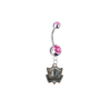 Dallas Mavericks Silver Pink Swarovski Belly Button Navel Ring - Customize Gem Colors