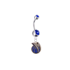 Dallas Mavericks Style 2 Silver Blue Swarovski Belly Button Navel Ring - Customize Gem Colors