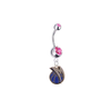 Dallas Mavericks Style 2 Silver Pink Swarovski Belly Button Navel Ring - Customize Gem Colors