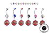 Detroit Pistons Silver Swarovski Belly Button Navel Ring - Customize Gem Colors