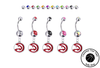 Atlanta Hawks Silver Swarovski Belly Button Navel Ring - Customize Gem Colors