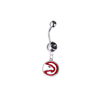 Atlanta Hawks Silver Black Swarovski Belly Button Navel Ring - Customize Gem Colors