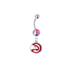 Atlanta Hawks Silver Pink Swarovski Belly Button Navel Ring - Customize Gem Colors
